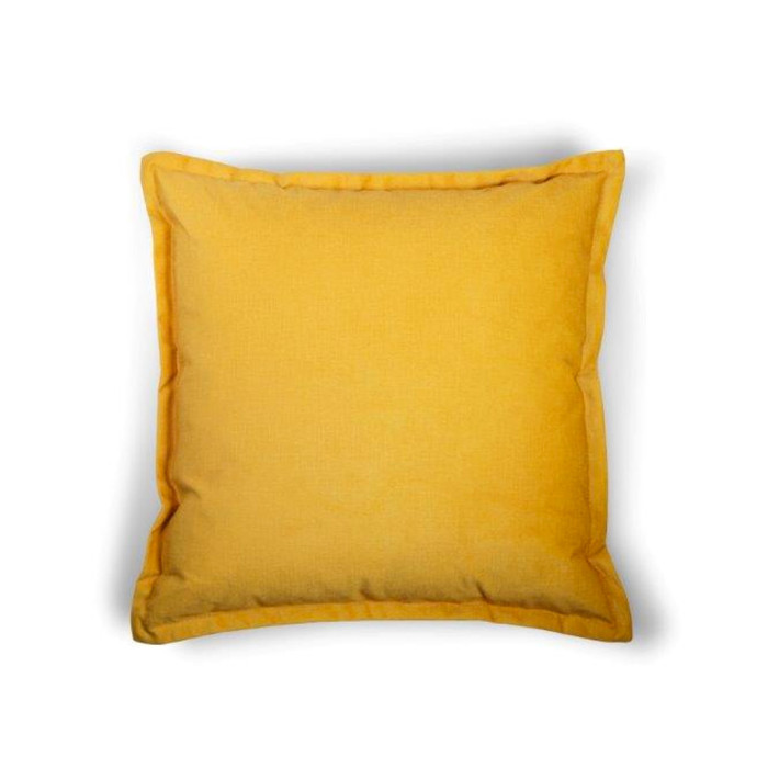 Large decorative pillow with edge trim.